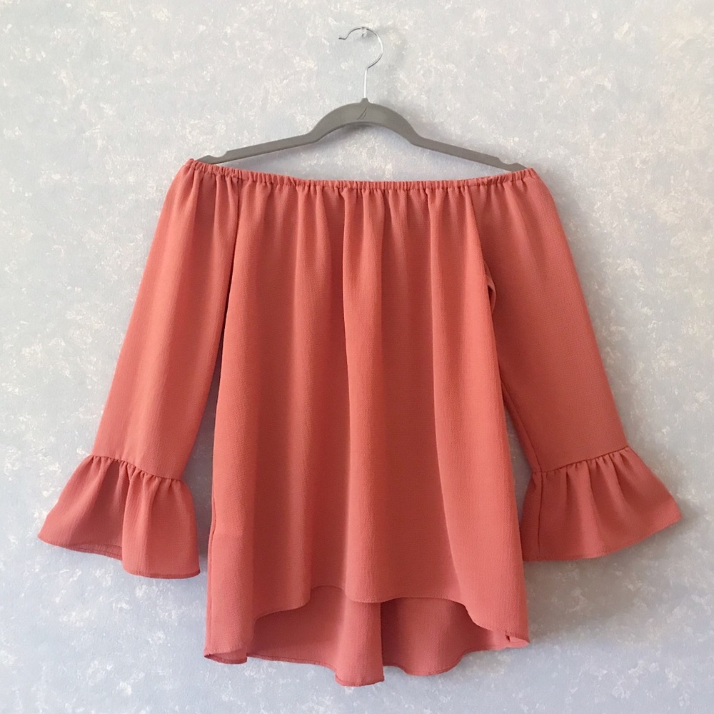 NWOT Coral Off The Shoulder Blouse